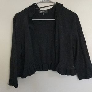 Black Jones New York ruffles sleeve 3/4 shrug